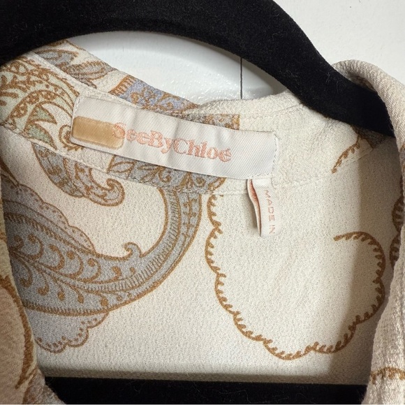 See by Chloe - Paisley Multi Top Button Down Blouse Paisley - FR 38 / US 6 - Picture 6 of 10